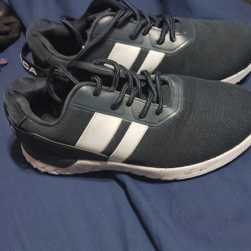 Boys Black and White Athletic Shoes